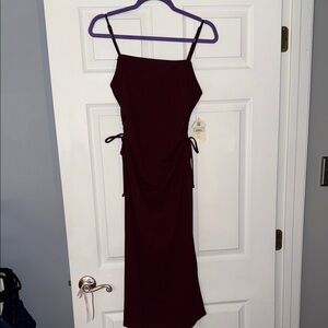 Altar'd State Deep Red Midi Dress
